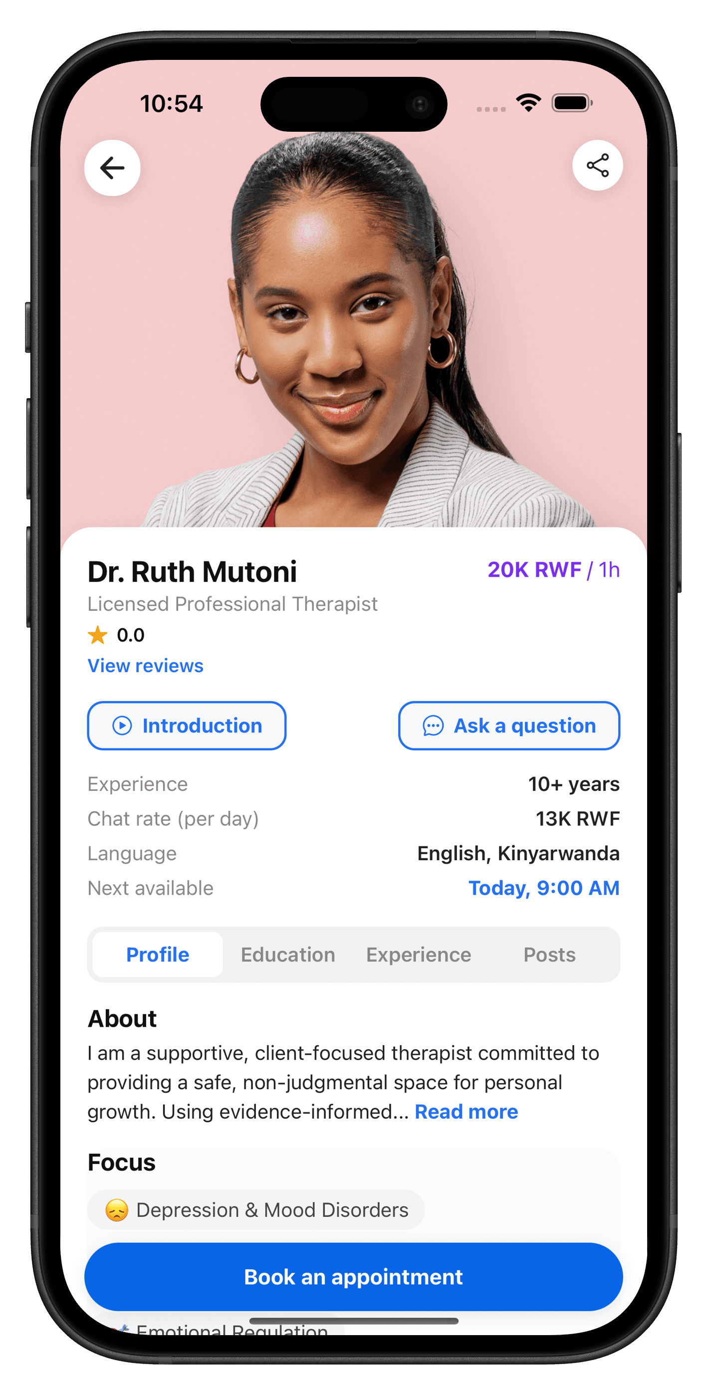 Verified therapists in Rwanda and Africa - Mental health professionals